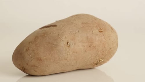 Rotating Russet Potato Close Up Shot