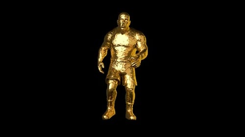 3D Hammered Gold Athlete Loop Animation