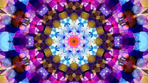 Colorful Stained Glass Kaleidoscope Loop 4K 03