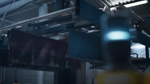 Industrial Machine Operating in Modern Factory