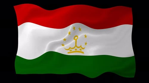 Realistic Tajikistan Flag Waving Animation