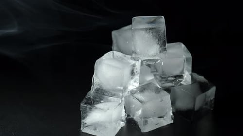 Icy Cluster of Cubes with Steamy Vapor