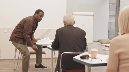 Professional Giving a Presentation to Adult Learners