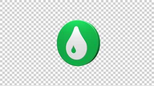 Rotating 3D Water Droplet Icon