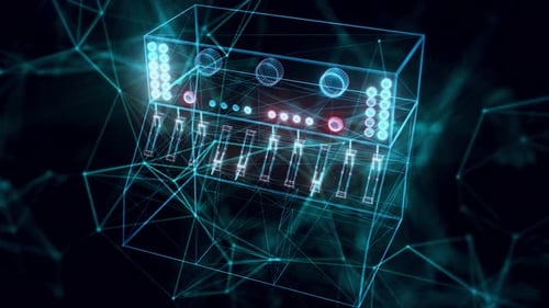 Industrial Console Hologram Close Up Hd