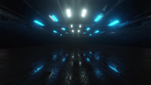 3D rendered illustration of dark industrial storage facility