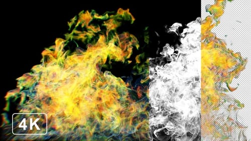 Regenbogenfarbenes steigendes Feuer