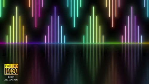 Colorful Neon Audio Equalizer Loop Animation
