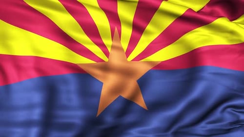 Realistic Arizona State Flag Waving Seamless Loop
