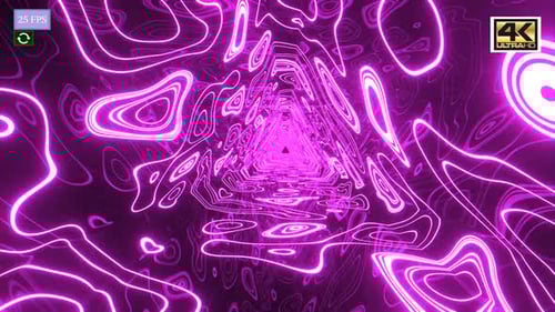 Glowing Neon Abstract Tunnel Loop Background