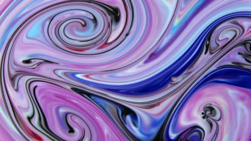 Swirling Purple Blue and Black Abstract Colors