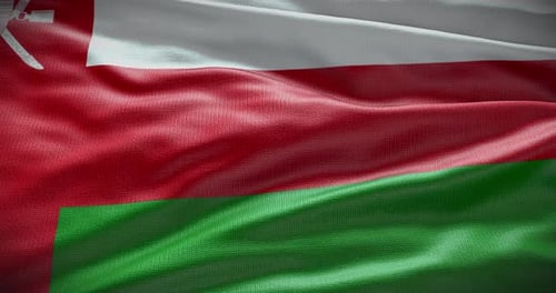 Waving Flag of Oman Realistic Fabric Texture