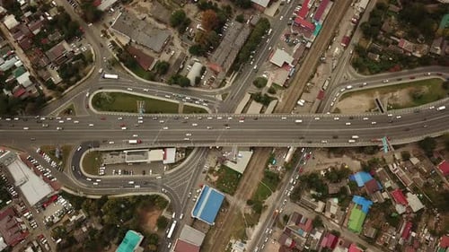 Drones Eye View - Abstract Road Traffic Jam Top View, Transportation Concept 6