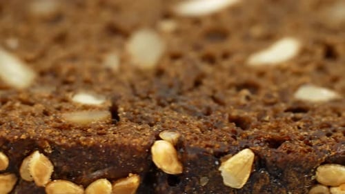 Detailed Slice of Dark Bread with Seeds