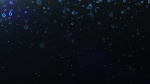 Elegant Blue Snowflakes Falling Winter Holiday Background Loop