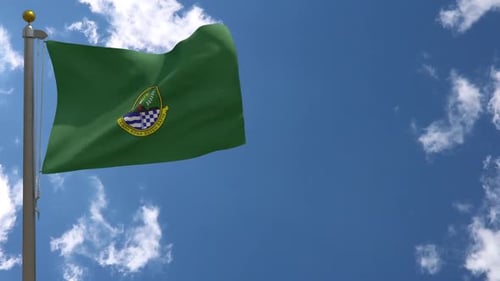 Drapeau de Java occidental (Indonésie) sur mât