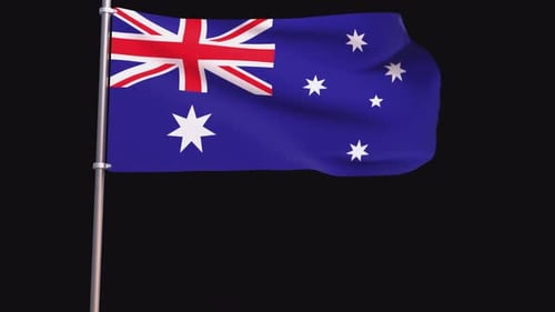 Realistic Australia Flag Waving Animation