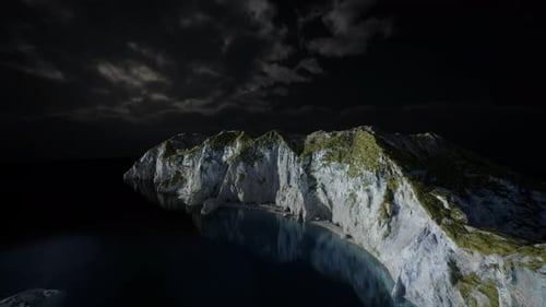Fjord with Dark Storm Clouds