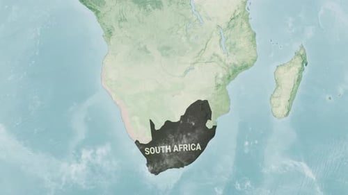Global Earth Map Zoom to South Africa Animation