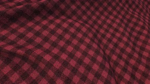 Animated Waving Red Checkered Fabric Background Loop