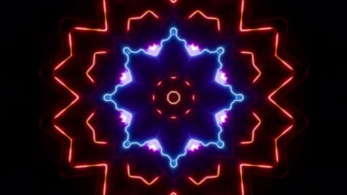 Electric Neon Shapes And Red Light Background 4K Loop 01