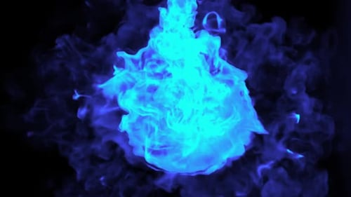 Energetic Blue Fluid Smoke Reveal Transition