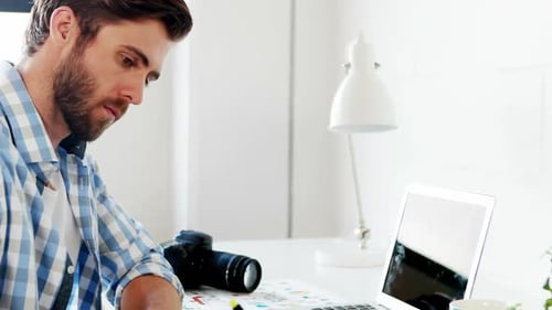 Businessman working in office