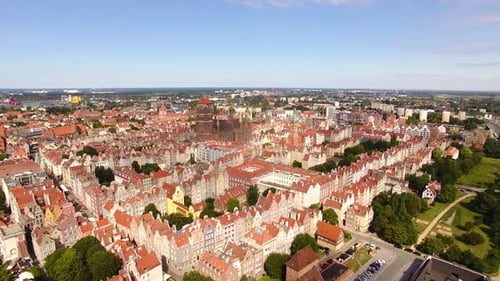 Aerial view of the old town of Gdansk, Poland