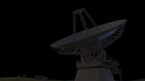Futuristic 3D Satellite Dish Scanning Animation