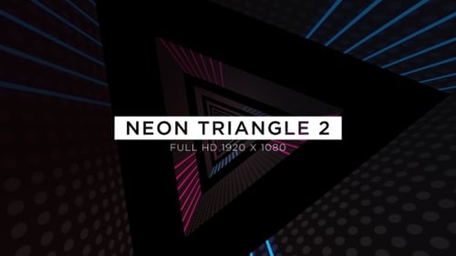 Abstract Neon Triangle Tunnel Loop Background
