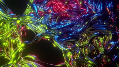 Abstract rotation of an unknown multicolored substance. Of course in space.