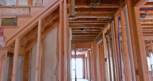 Wooden Frame Walls with Insulated with Rock Wool Fiberglass Insulation for Cold Barrier