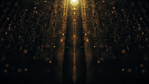 Shining Golden Particle Rain Loop Background