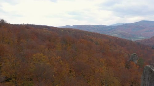 Aerial View Of Rocks Formations At The Autumn Mountains 6