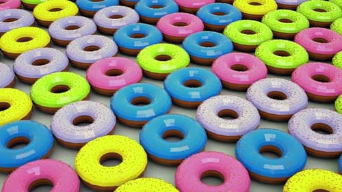 Colorful Geometric Donut Seamless Loop Background