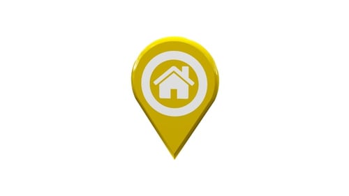 3D Home Location Pin Icon Animation