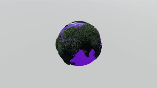 The earth rotates with the purple sea