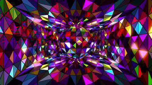 Colorful Geometric Tunnel with Rotating Sphere Loop