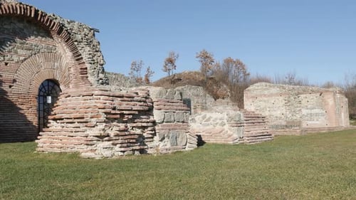 GAMZIGRAD, SERBIA - DECEMBER 25, 2017 Ancient architecture of Felix Romuliana built by Roman Empero