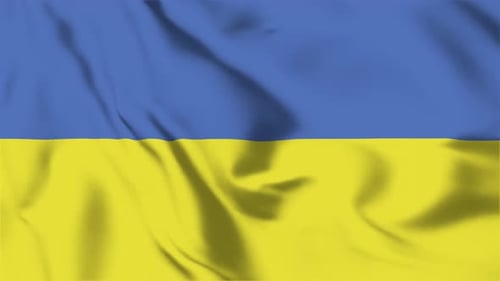 Waving Ukraine Flag with Realistic Fabric Animation