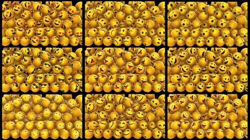 Animated Emojis Transition Pack with Alpha Channel