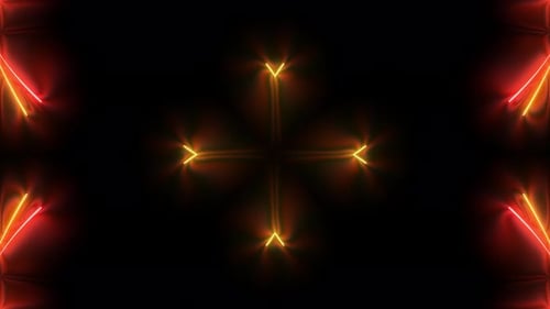 Red And Gold Vj Neon Led 4k