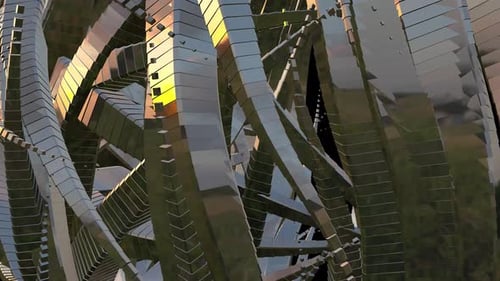 Futuristic Metallic Geometric Abstract Loop