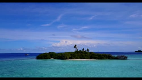 Aerial top down seascape of luxury sea view beach holiday by blue water with white sandy background