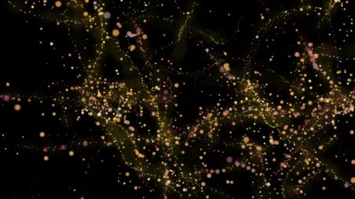 Abstract Gold Particles Flowing Background Loop