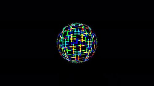 animated round shape of blue flashing lights, on a black background