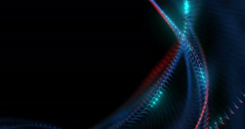 4K animated background loop with audio elements. 3D abstract digital wave.