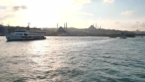 Blick auf den Bosporus in Istanbul, Türkei