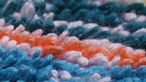 Macro Structure of Blue and Orange Towels