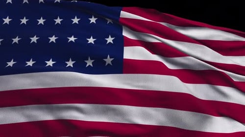 Historical American Flag Waving Loop Animation